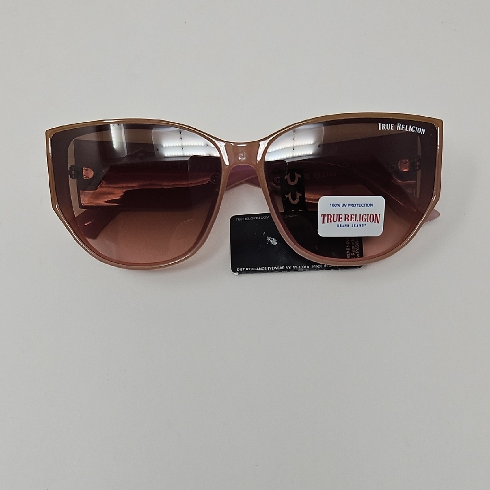 True Religion Lila Rose Gold Oversized Tinted Gradient UV Sunglasses